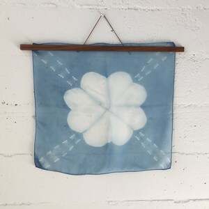 Indigo shibori square silk chiffon scarf, hand-dyed, 21&quot;x21&quot;, super lightweight silk