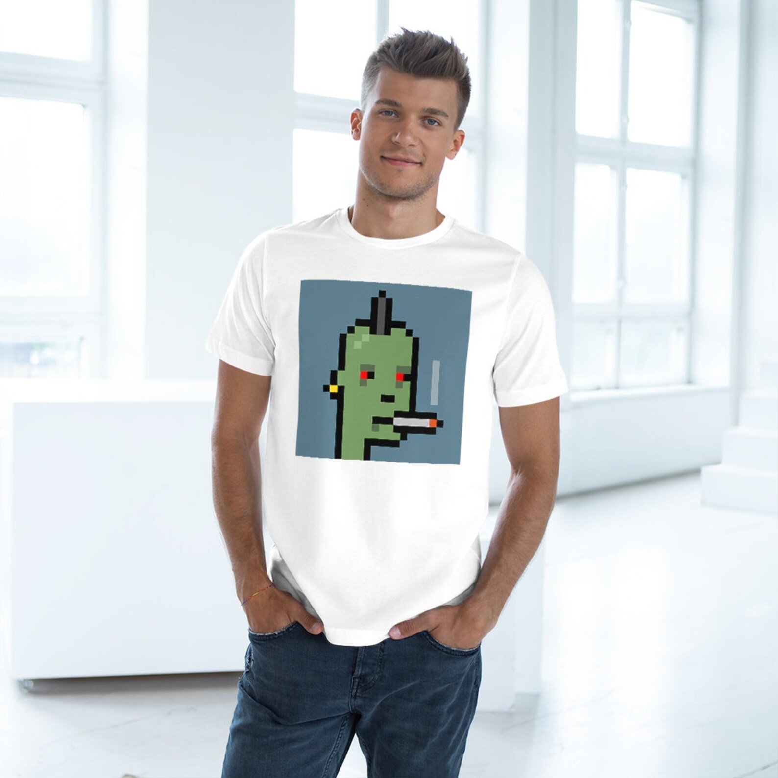 Cryptopunk 2306 Camiseta Male Cryptopunk nft art Etsy