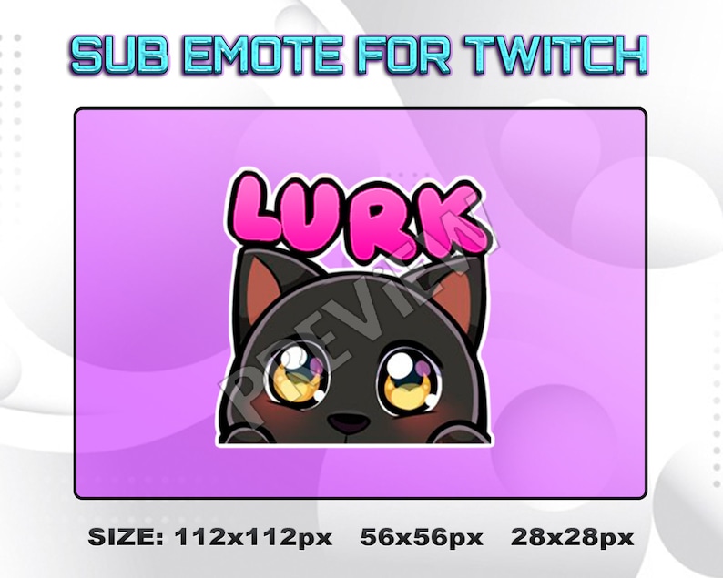Twitch Kick Lurk Kitty Sub Emote Twitch Kick Cute Cat Subscribers Emote ...
