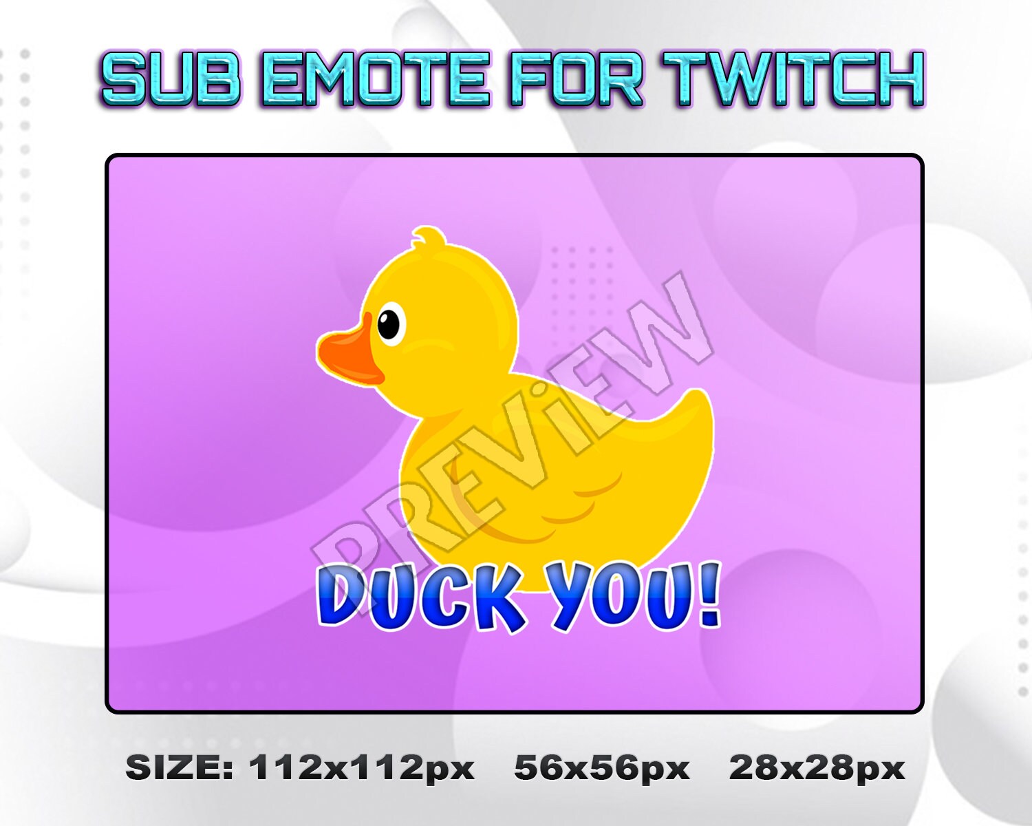 Twitch Duck You Sub Emote Twitch Duck U Subscribers Emote Etsy