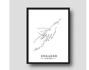 Engagement Print | Proposal Print | Engaged Poster | Engagement Print | Engagement Gift | Wedding Day Print | Couple Print | Anniversary