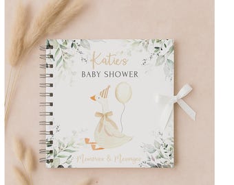 Beige Goose Guest Book | Baby Shower Chastening Birthday Memory Book  | Memories Scrap Book *Available in any theme*