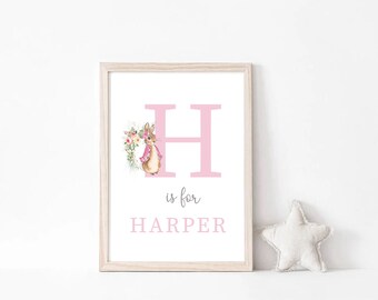 Peter Rabbit Nursery Print | Baby Name Print | Peter Rabbit Nursery Decor | Nursery Wall Art | Baby Decor | Beatrix Potter
