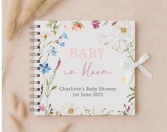 Baby in bloom guest book | Baby Shower Guest Book | Floral Baby Shower Guest Book | Baby Shower Keepsake | Matching items available
