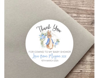 Peter Rabbit Baby Shower Stickers | Thank You Stickers | Boys Stickers | Baby Shower Favours or Gift Stickers | Sweet Cone Stickers