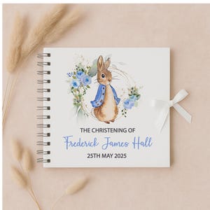 Peter Rabbit Christening Guest Book | Baptism Guest Book | Baby Shower Guest Book | Peter Rabbit Guest Book | *Available in any theme*