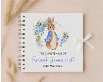 Peter Rabbit Christening Guest Book | Baptism Guest Book | Baby Shower Guest Book | Peter Rabbit Guest Book | *Available in any theme*
