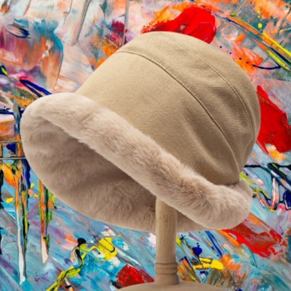 hat for Women Velvet bucket Wide Brim Plush Winter Hat for Internet Celebrities Chapeau Seau Velours avec Bord Large pour Femme Hiver Mode