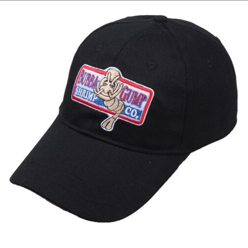 Gorra de béisbol para hombres y mujeres, disfraz de Cosplay de camarones Bubba Gump, gorra de béisbol de algodón, disfraz de Cosplay de Bubba Forest Gump Cour Forest Curv Cap Black