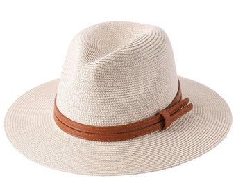 Panama Hat in Natural Soft Straw Beach Hats Fedora Several Colors Collection for Men and Women Trendy Timeless / Chapeau de Paille Naturelle