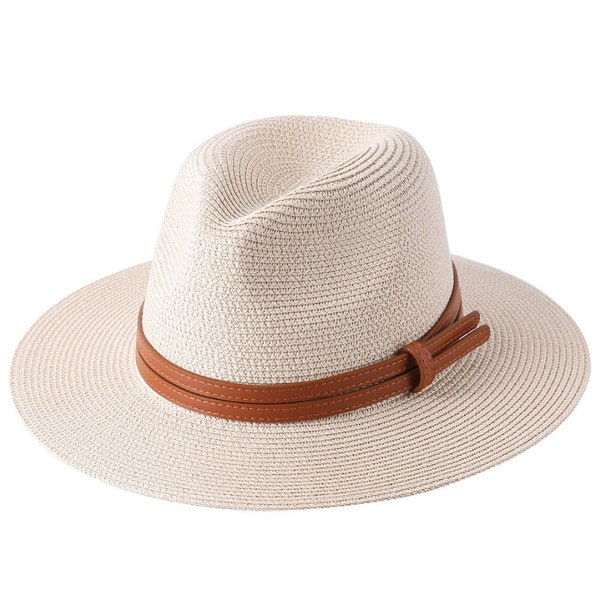 Panama Hat in Natural Soft Straw Beach Hats Fedora Several Colors Collection for Men and Women Trendy Timeless / Chapeau de Paille Naturelle