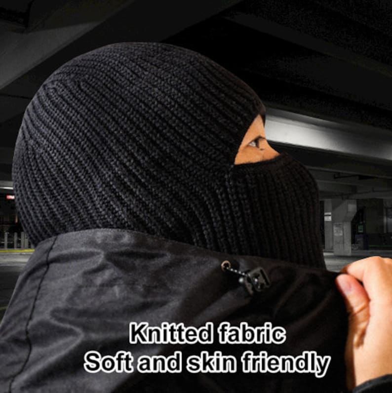 Balaclava Beanie 2in1 Thick Cotton Hand-knitted Bonnet Cagoule Réversible 2en1 Collection FFD Tricotées avec Soin en Coton Épais Lavable image 4