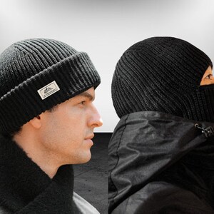 Balaclava Beanie 2in1 Thick Cotton Hand-knitted Bonnet Cagoule Réversible 2en1 Collection FFD Tricotées avec Soin en Coton Épais Lavable image 3