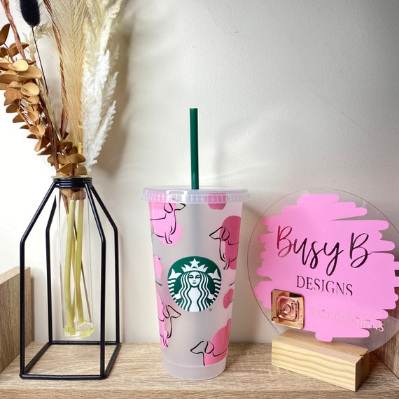 Personalized Dachshund Starbucks Cold Cup – Sausage Dog Iced Coffee Tumbler Christmas present Stocking filler