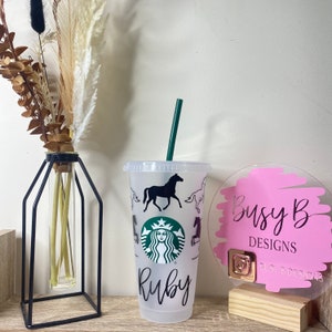 Personalised Starbucks cold cup - horse equine lover. Christmas, birthday gift, Mother’s Day present