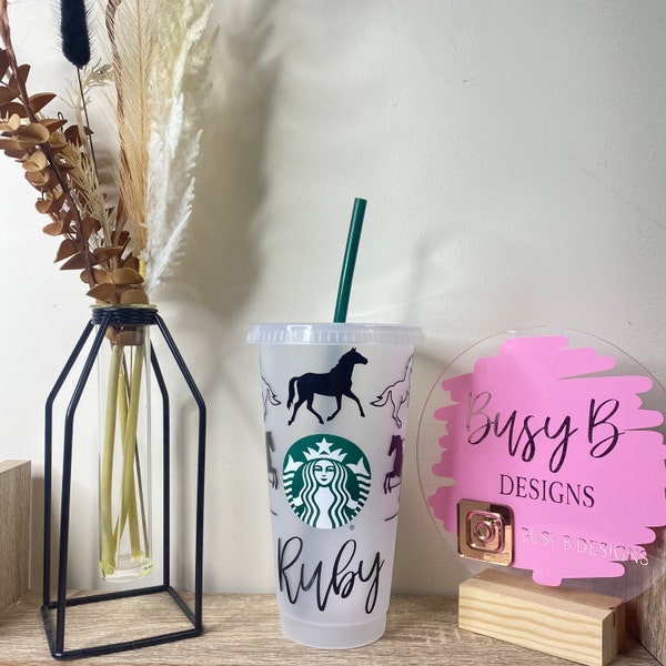 Personalised Starbucks cold cup - horse equine lover. Christmas, birthday gift, Mother’s Day present