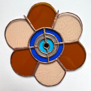 Stained Glass Evil Eye Flower Suncatcher
