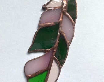 Stained Glass Feather Pendant or Suncatcher- lead free