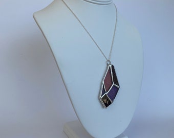 Stained Glass Crystal Pendant Necklace