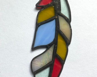 Stained Glass Feather Pendant or Suncatcher- lead free