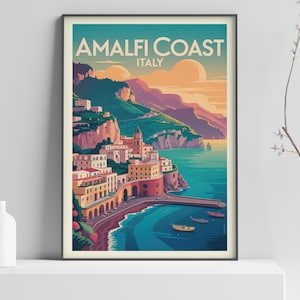 Italy: The Amalfi Coast Poster Print, Countries of the World travel poster print, Vintage Wall Print - 58