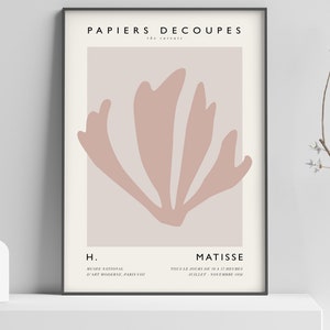 Henri Matisse Exhibition Poster - Sea Leaf Art Print - Pink, Blush - Cutouts Wall Art - Papiers Decoupes 29