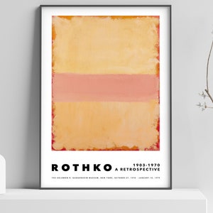 Mark Rothko Beige/Blush Print Poster, Minimalist Rothko Poster, A Retrospective, Vintage Exhibition Poster - 16