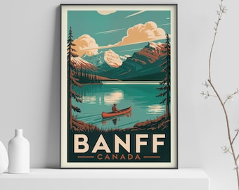 Banff National Park Vintage Travel Poster Print | Canada Travel Art | Canadian Rockies Banff Canada Print - 389