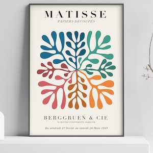 Matisse Cutouts Colorful Exhibition Poster - Sea Leaves Abstract - Berggruen & Cie 1953 - Premium Quality Print - Vintage Poster 22