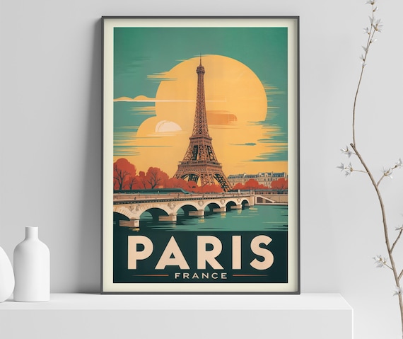 France: Paris Poster Print, Countries of the World travel poster print, Vintage Wall Print - 346