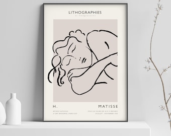 Póster de Matisse: Mujer dormida - Beige, negro - Impresión de primera calidad - Póster vintage - Envío gratuito - Arte mural de pintores franceses 26