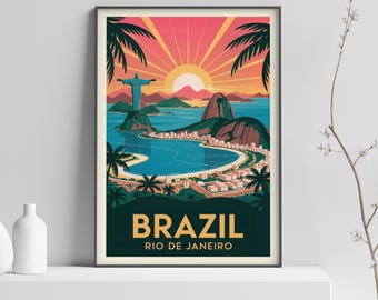 ブラジル旅行ポスター：ヴィンテージのリオデジャネイロの壁アート