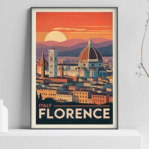 Italy: Gelato in Florence Poster Print, Countries of the World travel poster print, Vintage Wall Print - 332