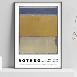 Mark Rothko Blue/Gold Poster Print,Abstract Art Rothko Exhibition Art, High Quality Poster, Contemporary Wall Art - 2