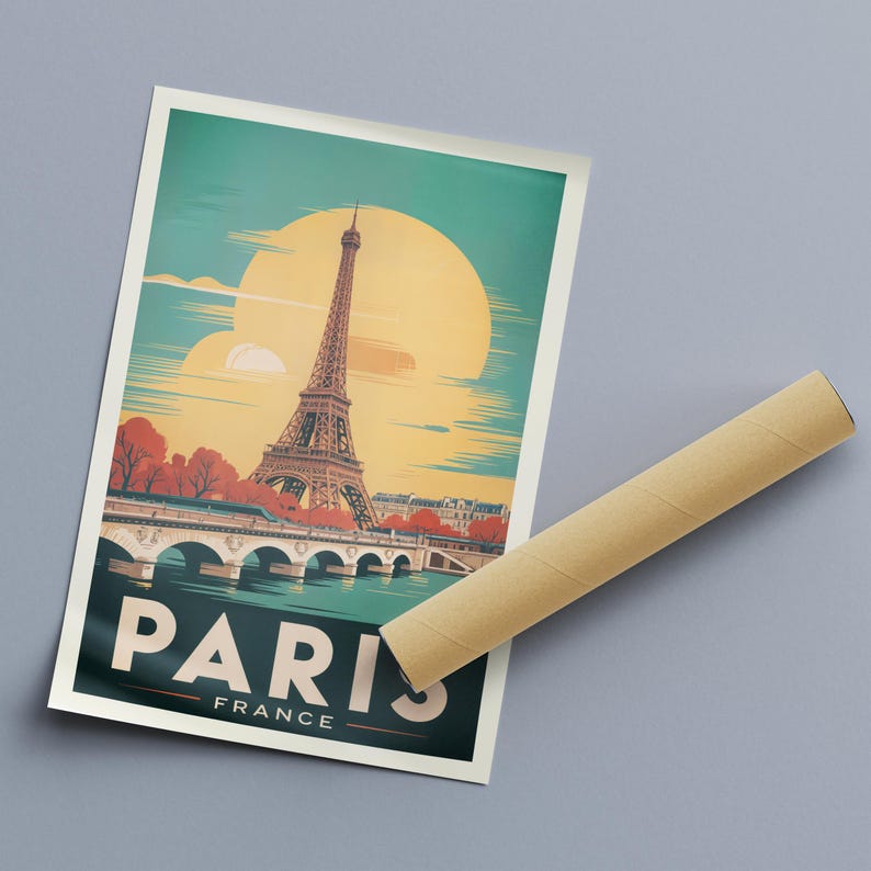 France: Paris Poster Print wall hanging framed poster sample