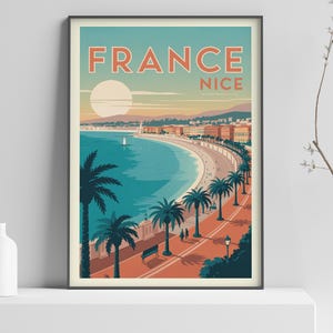 France: Nice Poster Print, Countries of the World travel poster print, Vintage Wall Print - 301
