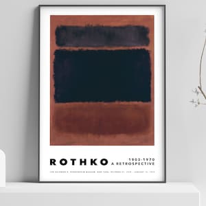 Mark Rothko bruinzwarte poster kunstafdruk, minimalistische abstracte tentoonstelling poster kunst aan de muur, hedendaagse kunst aan de muur, modern wanddecor - 9