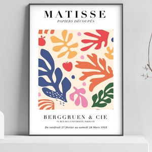 Henri Matisse Cutouts Exhibition Poster - Berggruen & Cie 1953 - Premium Quality Print - Vintage Poster - French Painters Art 12