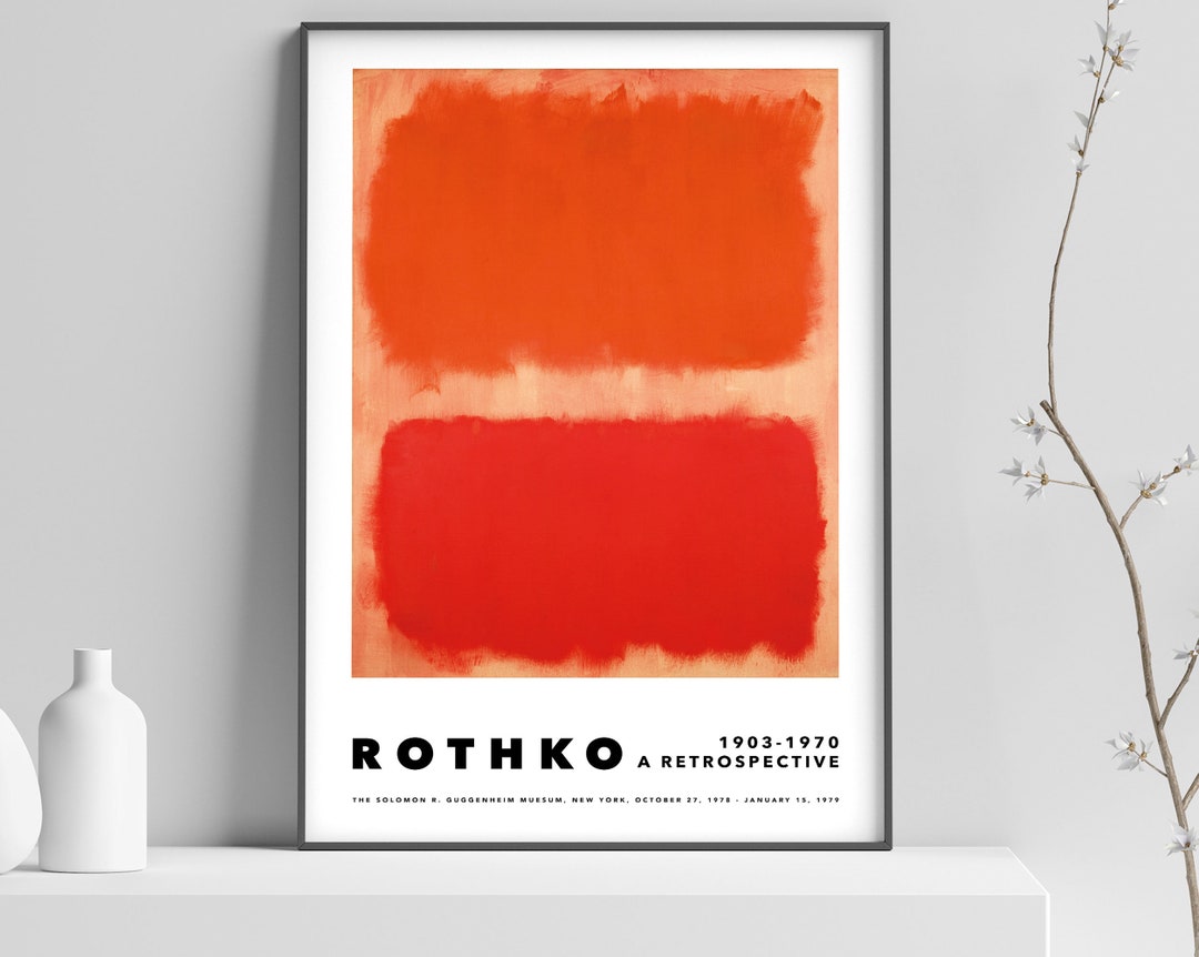 Mark Rothko Red Orange Poster Print - Modern Exhibition Art Print Wall ...