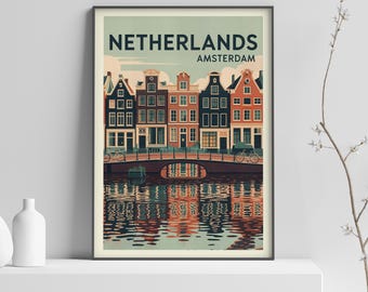 Niederlande Amsterdam Vintage Reise Poster Druck Amsterdam Wand Kunst Retro Stadt Druck Museum Qualität Giclée - 513