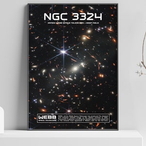 Webb's First Deep Field Poster Print, James Webb Space Telescope first image, high resolution NASA poster, astronomy poster art