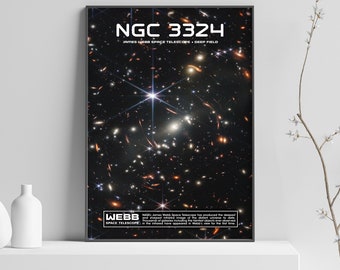 Webb's First Deep Field Poster Print, James Webb Space Telescope first image, high resolution NASA poster, astronomy poster art