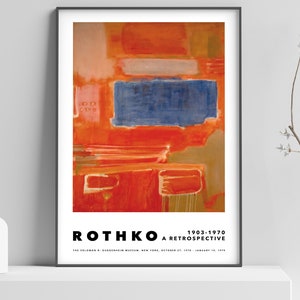 Mark Rothko Red Orange Abstract Art Print, Rothko Poster Wall Art, Rothko Abstract Poster, Mark Rothko Painting - 8