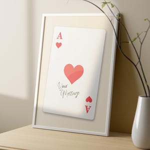 Impressão de Ás de Copas personalizável, pôster de carta de baralho, arte retrô, decoração de bar, presente de impressão de cozinha, decoração estética de cozinha 2