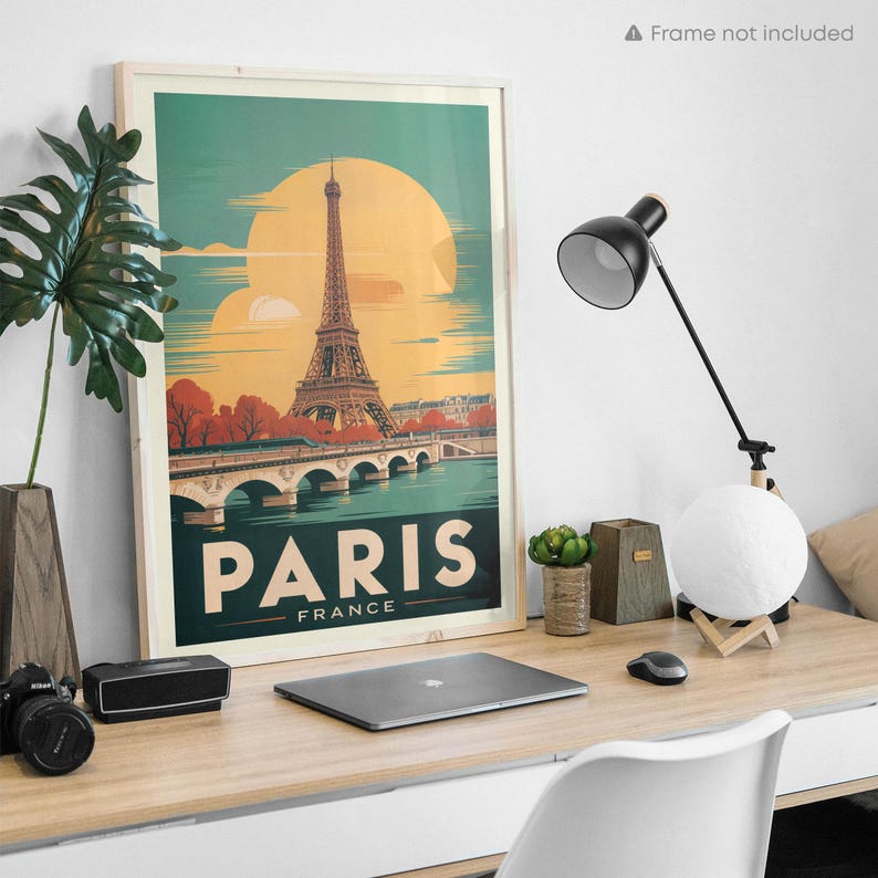 France: Paris Poster Print available size guide