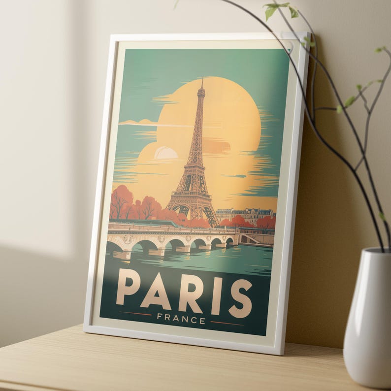 France: Paris Poster Print one of big, one of small, two framed sample poster