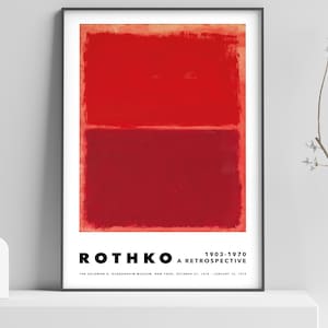 Mark Rothko Red Exhibition Poster Print, Abstract Painting - Modern Wall Decor - Art Print - 5
