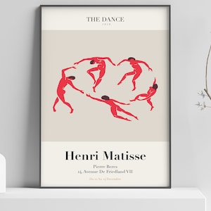 Henri Matisse Tentoonstelling Poster - De Dans - DansersFiguren - Rood, Beige - Cutouts Wall Art - Parijs 1910 Matisse Art Print 36
