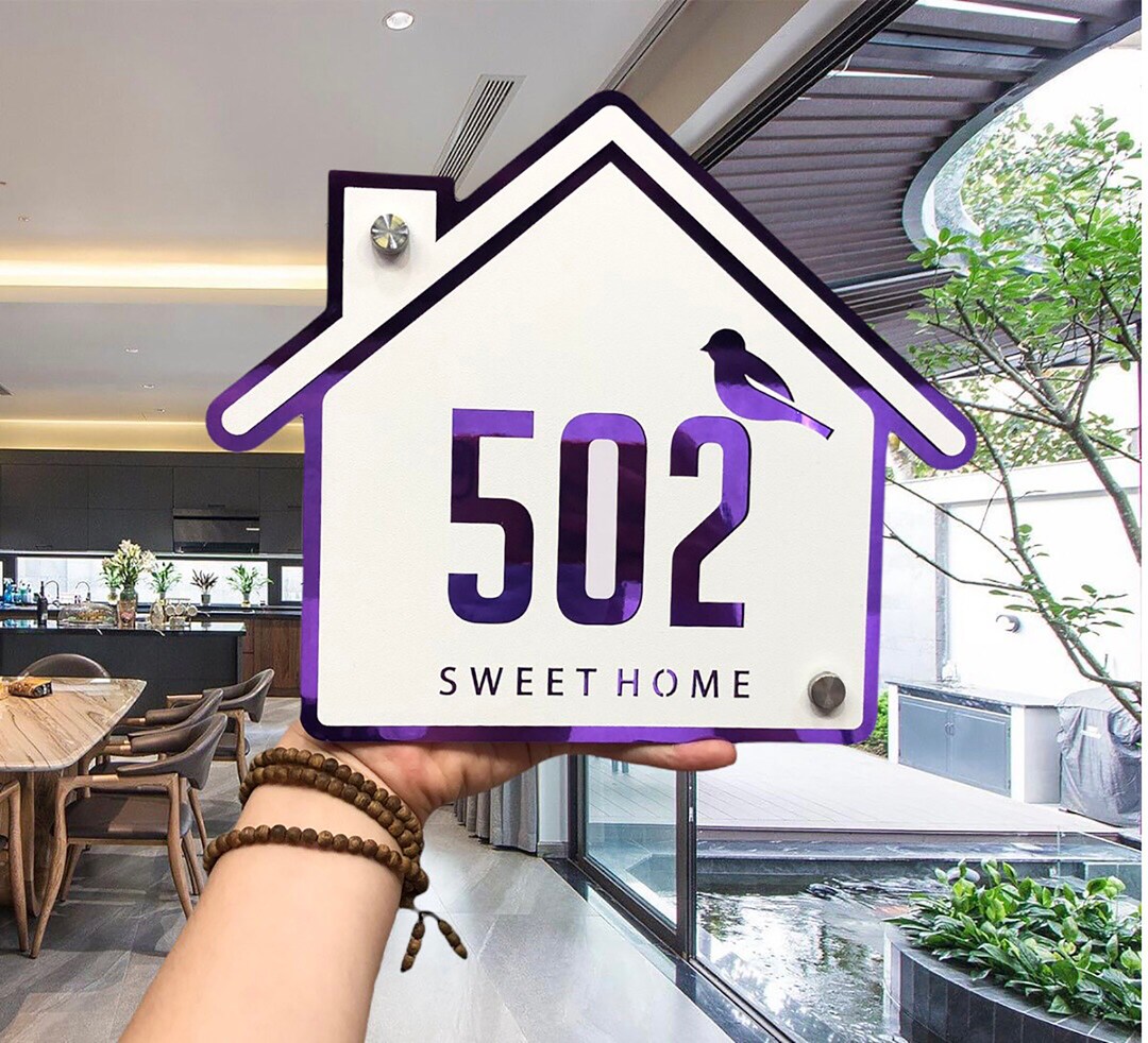 Vertical Address Plaque, Modern House Numbers, House Numbers ...