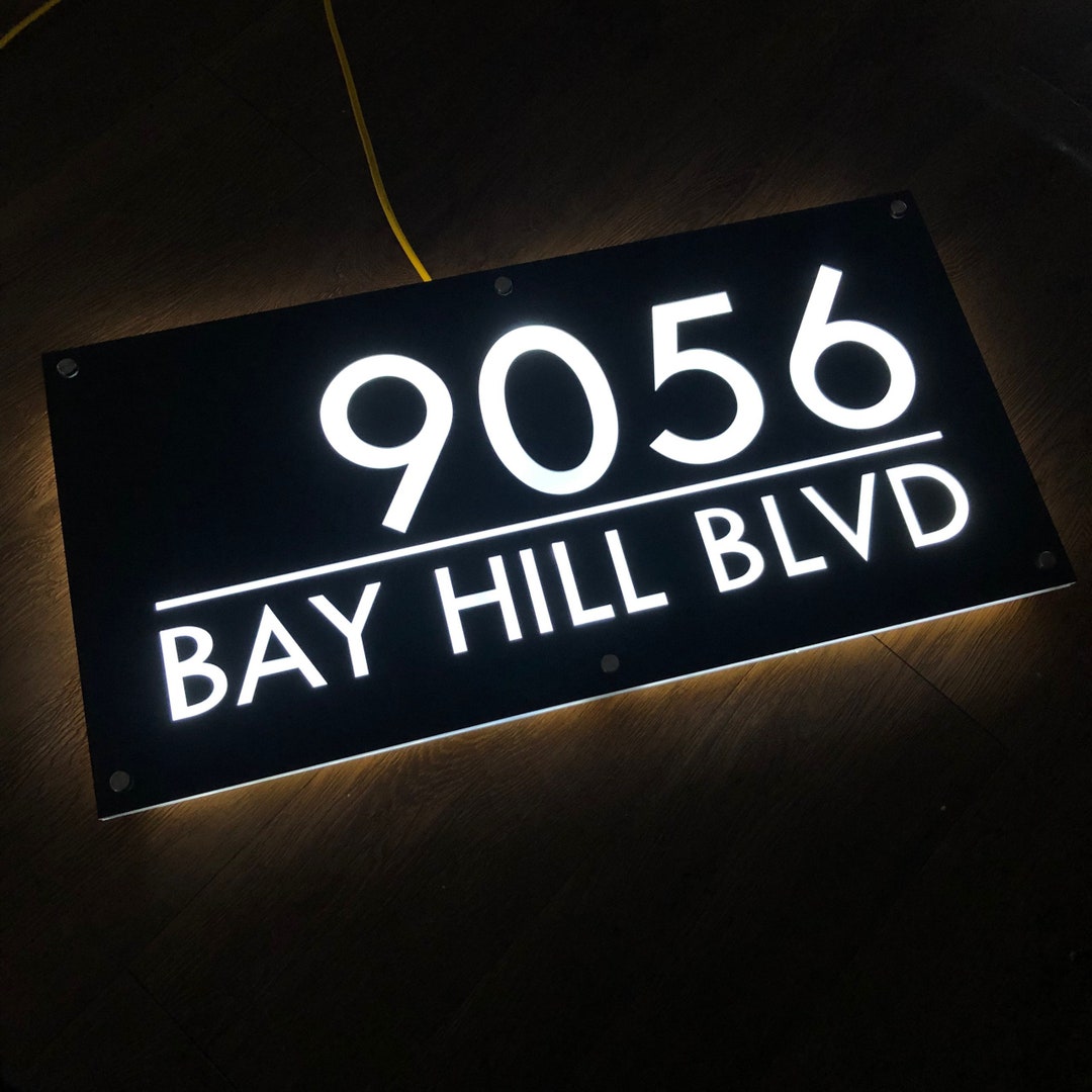 House Numbers Sign Lighted, Vertical and Horizontal House Numbers